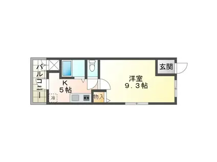 キャロットハウス(1K/2階)の間取り写真