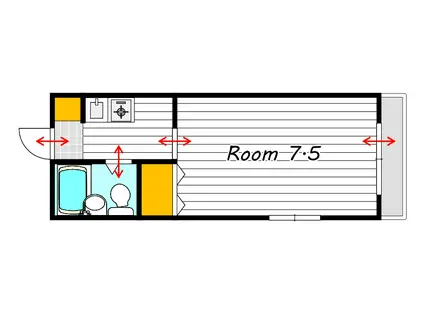 クライナーマモール(1K/1階)の間取り写真