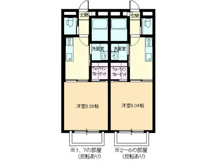 GRACEI(1K/1階)の間取り写真