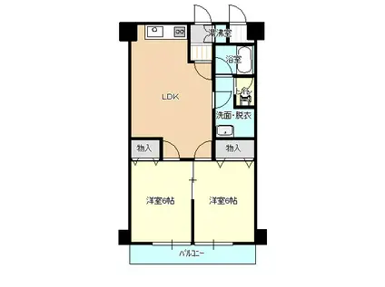 グリーンビレッジ盛岡A棟(2LDK/5階)の間取り写真