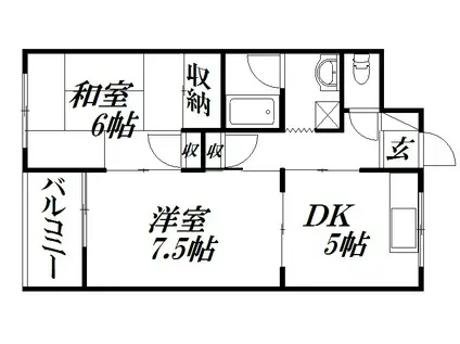 リミエールKII(2DK/2階)の間取り写真