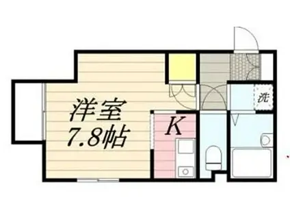 ラ・シエル(1K/1階)の間取り写真