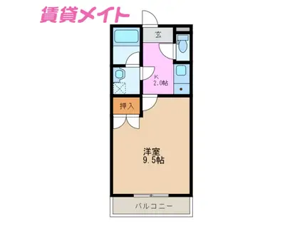 コーポバロン 中野(1K/1階)の間取り写真