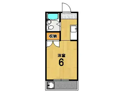 ハイツ庵野(1K/1階)の間取り写真