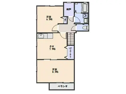 タニダコーポ(2DK/2階)の間取り写真