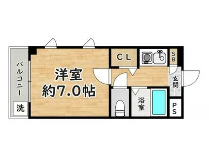 リベルテ六甲(1K/2階)の間取り写真