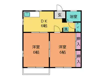 スペランツァ大手(2DK/2階)の間取り写真