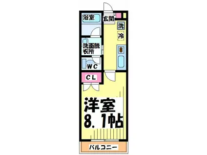 カーサエノモト(1K/3階)の間取り写真