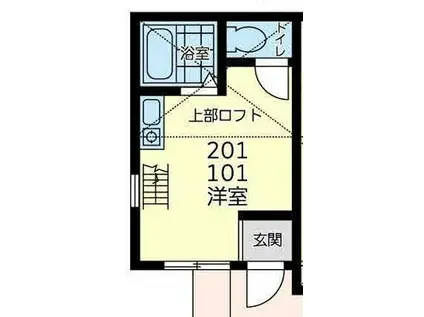 サザン程ヶ谷本陣(ワンルーム/2階)の間取り写真