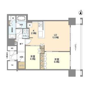 ブランズタワー梅田ノース(2LDK/40階)の間取り写真
