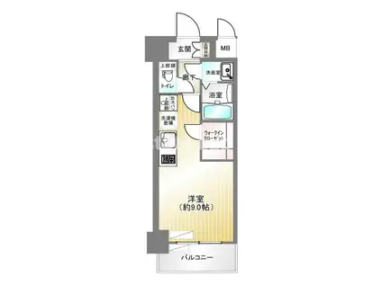 ファーストフィオーレ神戸ピアチェーレ(1K/3階)の間取り写真