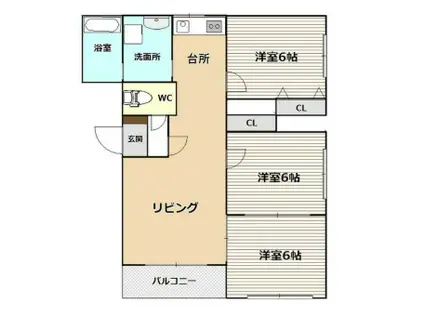 エスポワール(3LDK/1階)の間取り写真