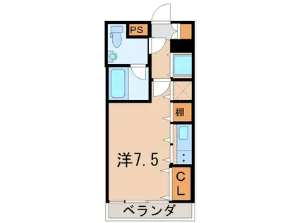 ノヴェルマンション443(ワンルーム/2階)の間取り写真