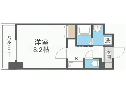 SWISS難波西(1K/6階)の間取り写真