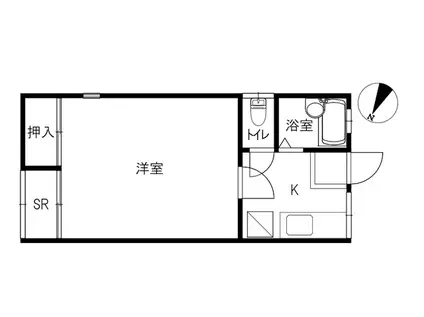ハイツIKKOHIII(1K/2階)の間取り写真