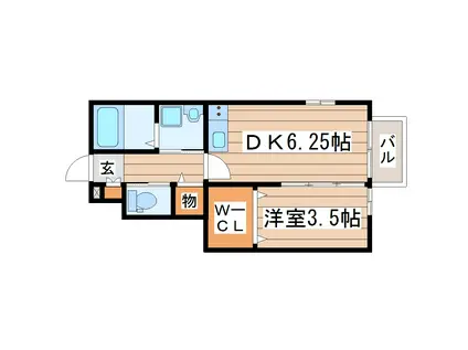 マノアーレ名取(1DK/1階)の間取り写真