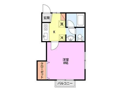 サンティール和合(1K/2階)の間取り写真