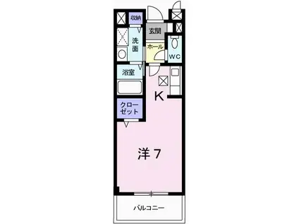 リバーサイドヴィレッジ(1K/1階)の間取り写真