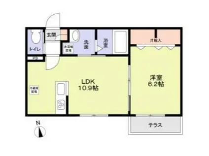 川口市仲町1丁目計画(1LDK/2階)の間取り写真