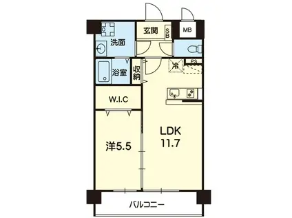 QUEENRICH大津(1LDK/2階)の間取り写真