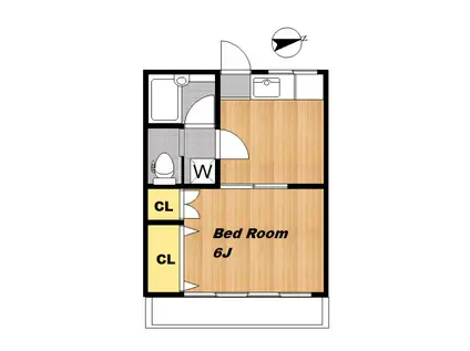 ウィステリアハイツ(1K/1階)の間取り写真