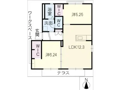 ソレーユUENO(2LDK/1階)の間取り写真