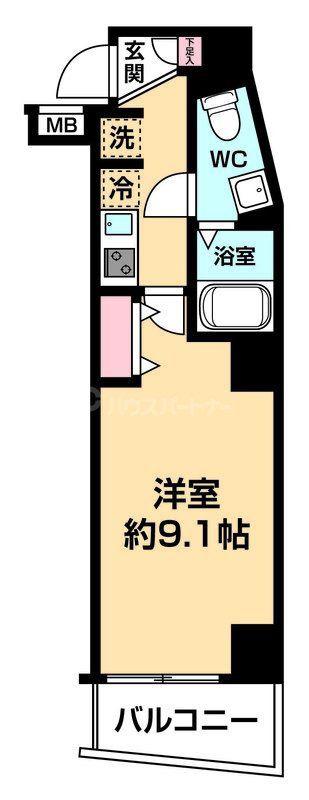 XEBEC大山(1K/8階)の間取り写真