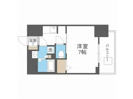 S-RESIDENCE難波大国町DEUX(1K/4階)の間取り写真
