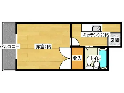 アベニュー西山(1K/2階)の間取り写真