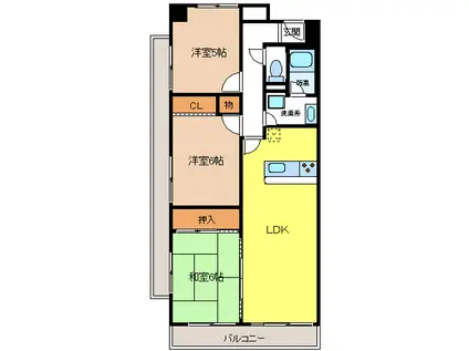 ロイヤルエイトコートII(3LDK/5階)の間取り写真