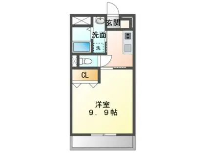 コンフォール津(1K/1階)の間取り写真