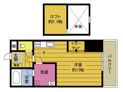 エレガンス宮本III(ワンルーム/4階)の間取り写真