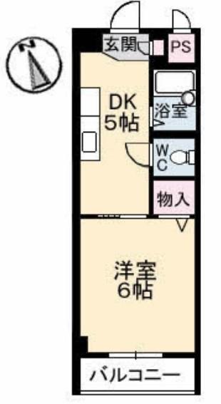 それいゆ(1DK/3階)の間取り写真
