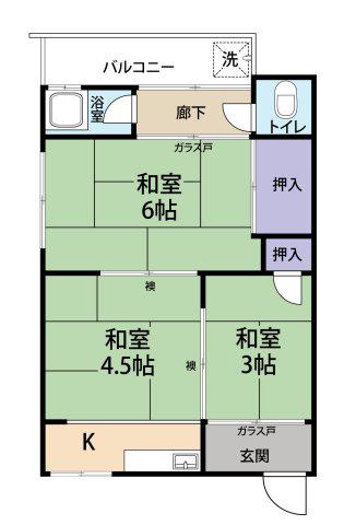 上神田1丁目アパート(2DK/2階)の間取り写真