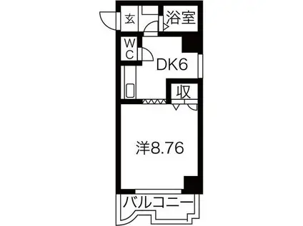 フラット北26条(1LDK/7階)の間取り写真