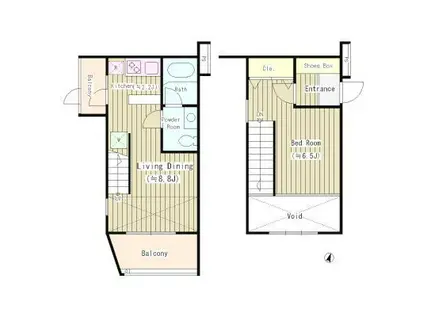 東京メトロ南北線 東大前駅 徒歩6分 4階建 築14年(1LDK/2階)の間取り写真