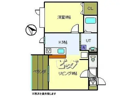リザ-D(1LDK/1階)の間取り写真