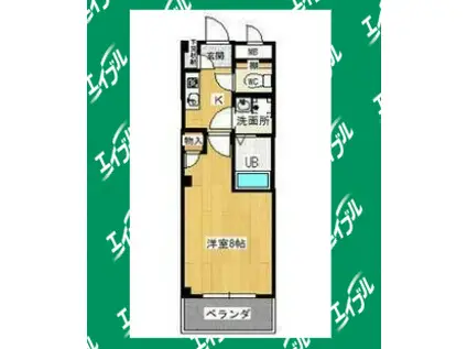 セレッソII(1K/2階)の間取り写真