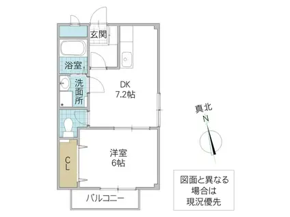 ラヴィング・M(1DK/2階)の間取り写真