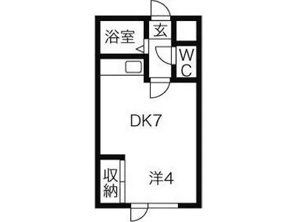 マイプレイス南郷(1DK/4階)の間取り写真