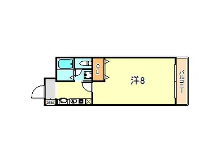 グリーンシャトル(1K/3階)の間取り写真