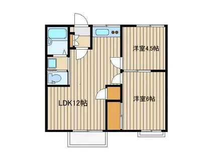 グリーンヒルズ(2LDK/1階)の間取り写真