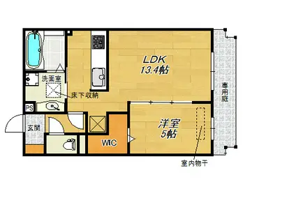 ALCIONE壱番館(1LDK/1階)の間取り写真