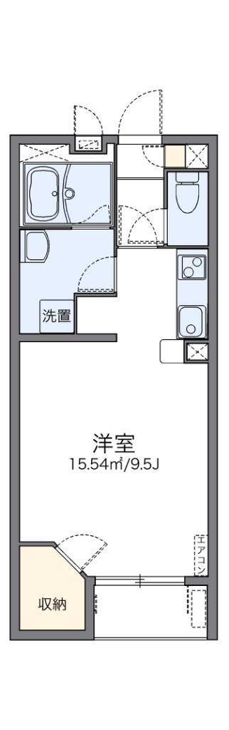 レオネクストリバーサイド柏原(1K/2階)の間取り写真