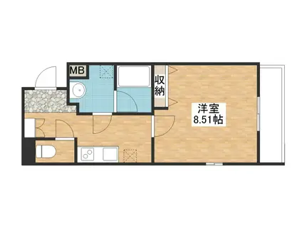 コテージ下之郷(1K/2階)の間取り写真