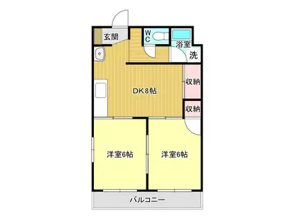 フラワーホーム(2DK/3階)の間取り写真