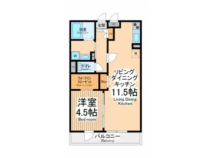 ブロッサムガーデンⅡ(1LDK/1階)の間取り写真