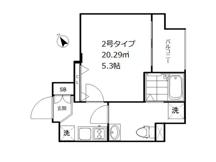 アイディ西五反田(1K/5階)の間取り写真