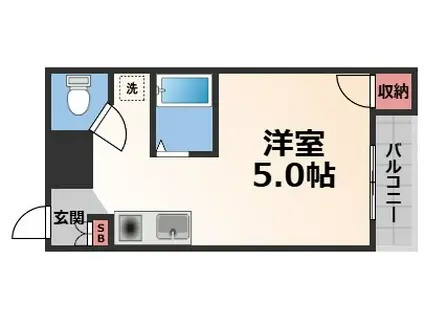 ブルースターG-1(1K/2階)の間取り写真