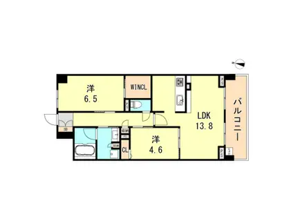 ソフィット岬(1SLDK/4階)の間取り写真